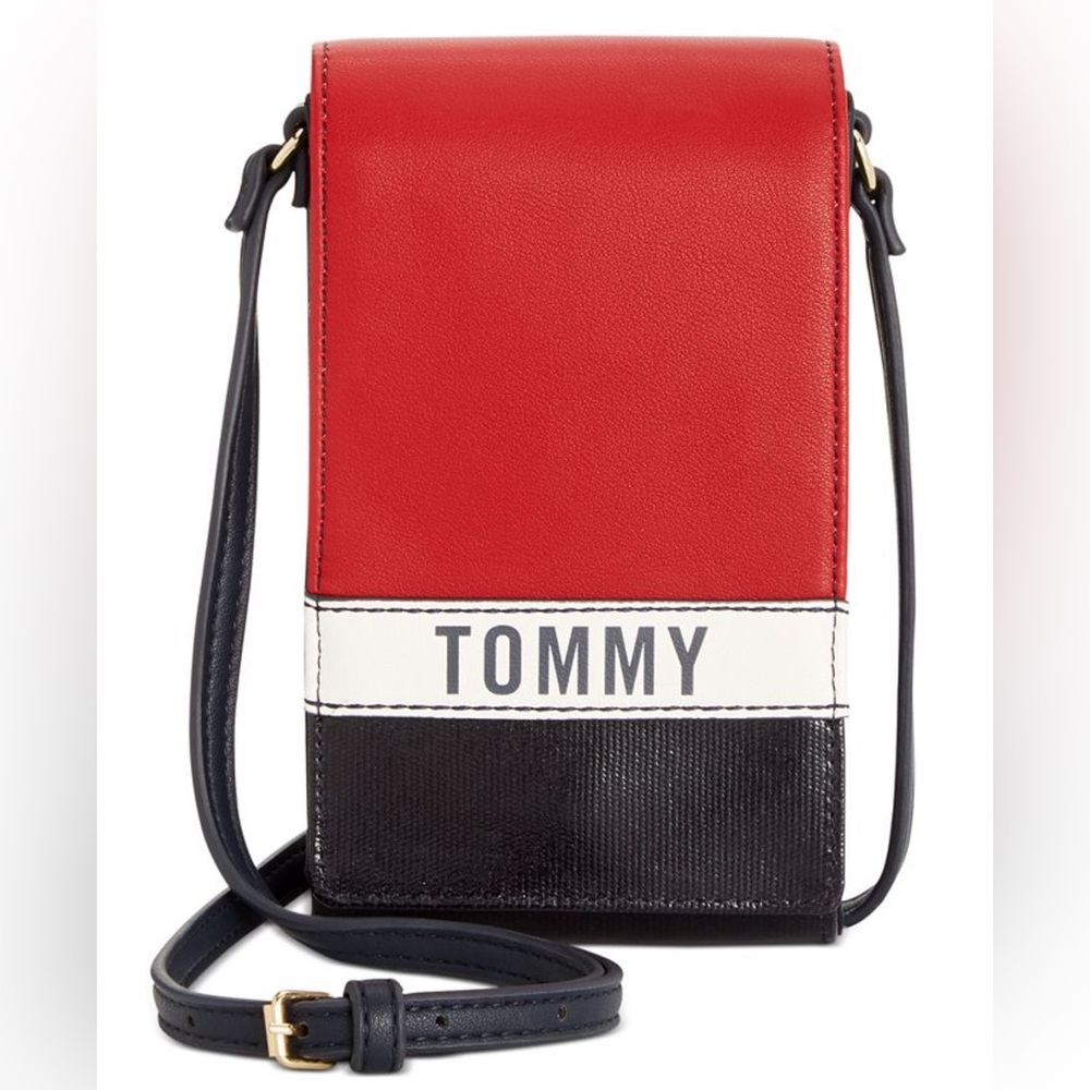 TOMMY HILFIGER Julia Coated Cotton Canvas iPhone Crossbody Mini Sized Bag